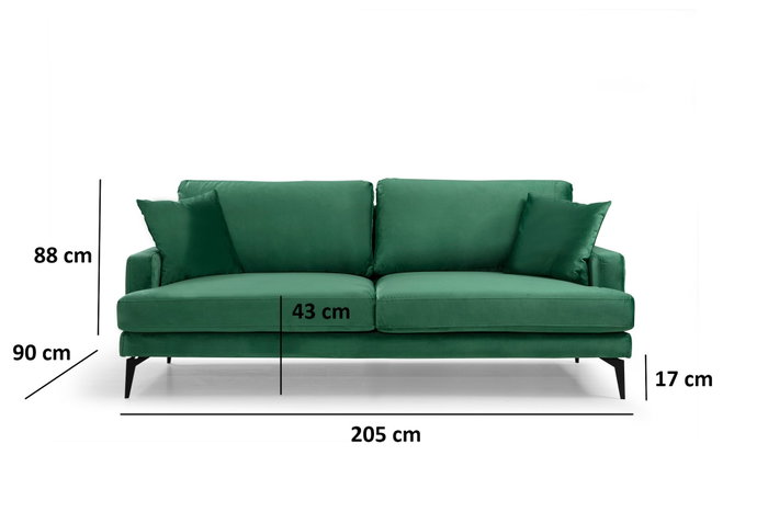 Atelier Del Sofa Papira de 3 plazas Verde